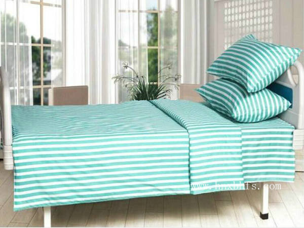綠白條紋醫用床上用品